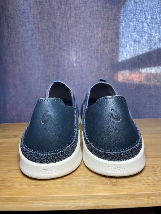 OluKai Alapa Slip On 10396-VIDE Navy Blue Knit Mesh Casual Shoes Sz 13 EUC! main image 5
